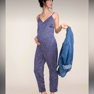 HATCH Georgie Jumpsuit/Romper Navy Cheetah print Maternity